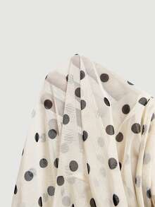SHEIN MOD Women's 2pcs Solid Color & Polka Dot Asymmetrical Shoulder T-Shirts - Brown - View 10