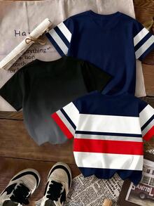 3PCS Tween Boys T-Shirts - Multicolor - View 2