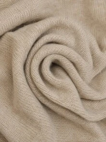 Elafinee Women's Round Neck Dropped Shoulder 3/4 Sleeve Ribbed Hem Loose Mid-Length Minimalist Slouchy Pullover Sweater - Khaki - View 6