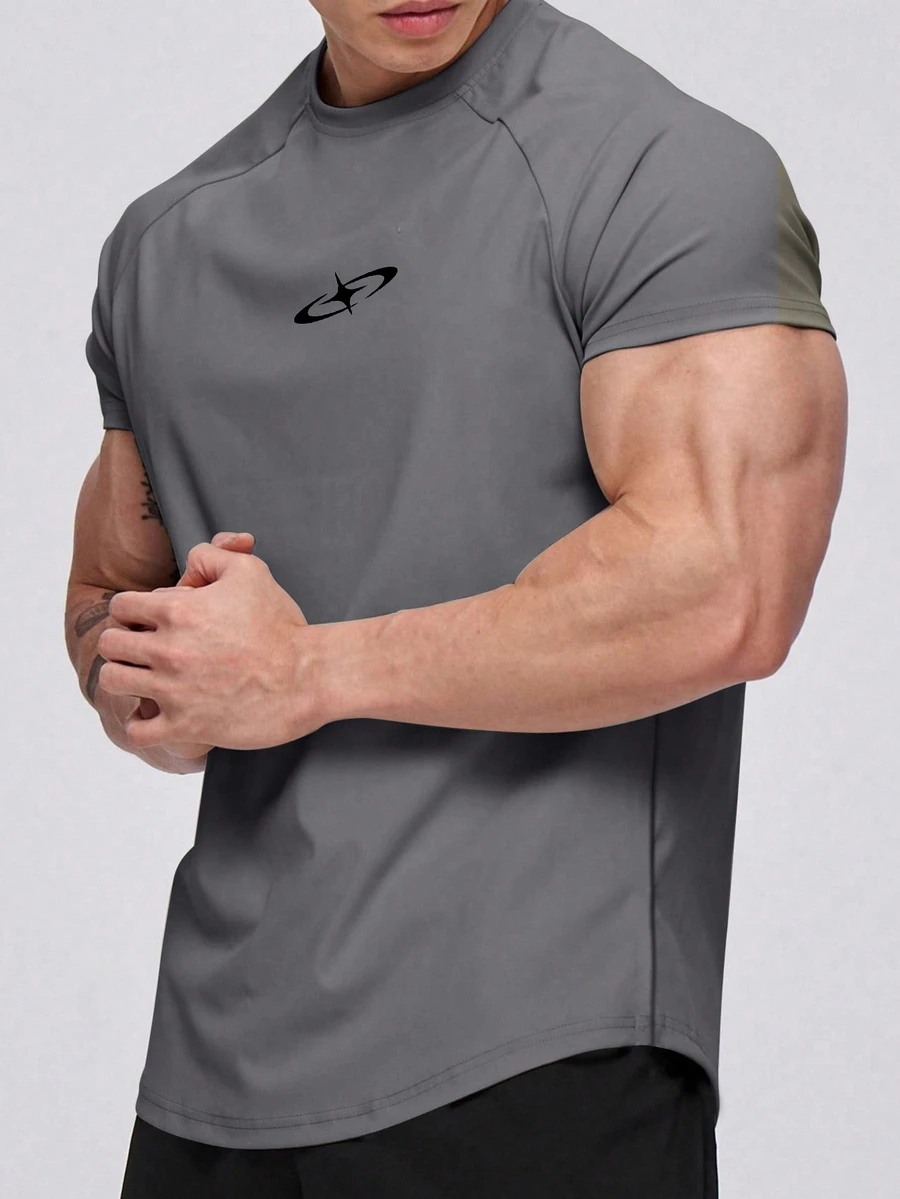 Gym Rark 男士休閒百搭日常旅行運動T恤 - 深灰色 - 查看 1