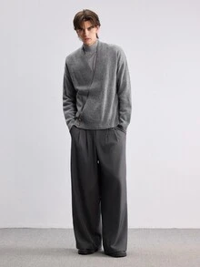 RONVEXI Men's Solid Color Casual Versatile Daily Wear Cardigan - Grey - View 6