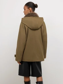 Maija Women's Plush Patchwork Casual Versatile Daily Outing Long Sleeve Jacket,Going Out Outfis - Khaki - View 2