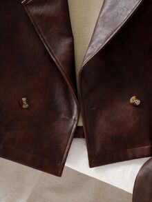 Tween Girl Solid Color Fashion Versatile Daily Casual Long Sleeve Jacket - Brown - View 3