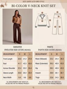 Lumivelle Women Polo Neck Draped Detailed Sweater And Sweater Pant 2pcs Set Co-Ords - Brown - View 2