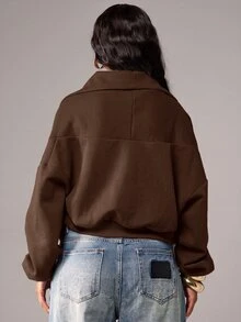 Denimoi Multi Wear Cowl Neck Long Sleeve Sweatshirt Fashion Streetwear Lightweight Loungewear - Brown - View 5