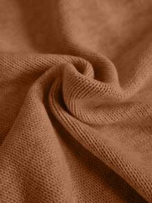 Lumivelle Women Polo Neck Draped Detailed Sweater And Sweater Pant 2pcs Set Co-Ords - Brown - View 9
