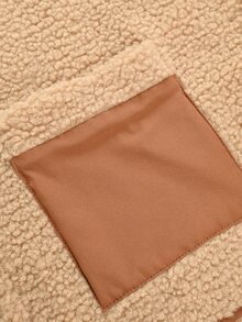 Vavine Women's Casual Autumn/Winter Plush Vest Jacket - Brown - View 5