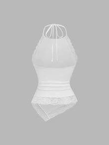 Sweetra 初秋新款掛脖收腰不對稱下擺設計休閒性感百搭小眾獨特女款短版背心 - 彩色 - 查看 6