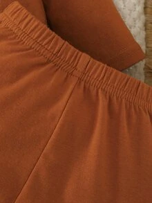 SHEIN 3件組新生兒可愛貓臉印花長袖連身衣、褲子+帽子套裝，春秋冬季款，粉色與黑色、粉色與紅色 - 棕色 - 查看 5