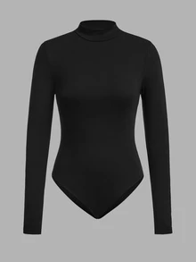 SHEIN EZwear 女款兩件套立領長袖連身衣，多色針織，適合冬季 - 彩色 - 查看 10