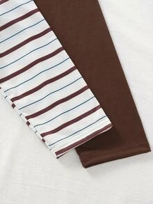Tween Girl Round Neck Long Sleeve Casual Versatile T-Shirt - Brown - View 5