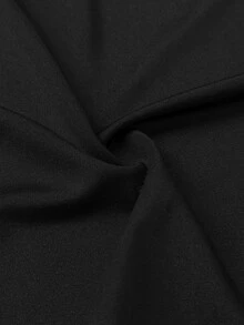 Maweii Plus Size Sexy Fitted Off-Shoulder Long Sleeve Colorblock Patchwork Evening Dress - Black - View 7