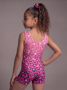 2026 New Leopard Print Round Neck Tank Top Style Sports Romper, Suitable For Dance Practice, Gymnastics Training, Outdoor Activities - Purple - View 2