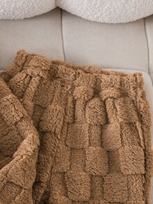 男童 2 件組刺繡珊瑚絨套裝，棕色字母刺繡毛絨長袖上衣搭配同款布料長褲，休閒日常穿著，時尚秋冬套裝 - 咖啡棕 - 查看 8