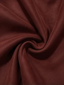 Trelyra 女款新款休閒優雅秋冬新中式盤扣高領長袖外套，日常穿著辦公室夜出棕色調 - 酒紅色 - 查看 5