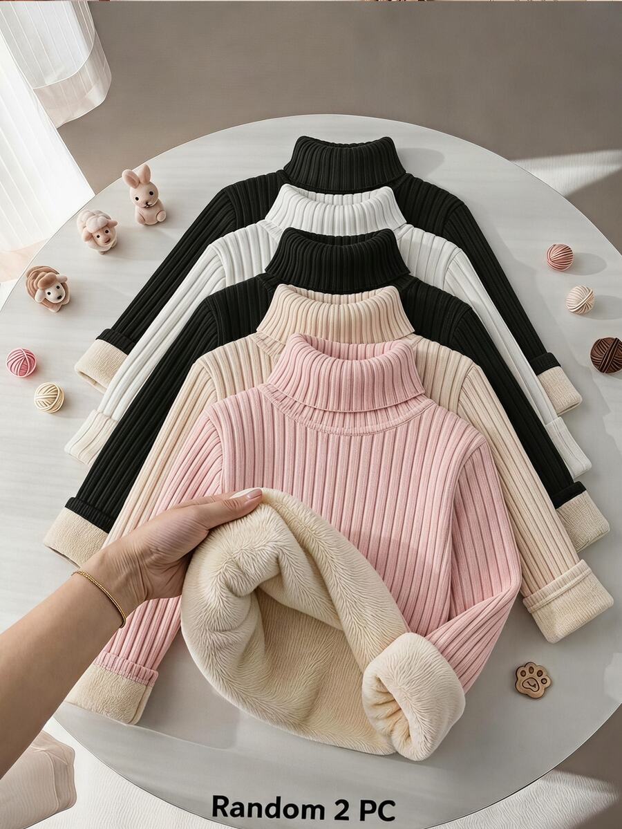 SHEIN 2件組少女T恤套裝 - 黑色 - 查看 1