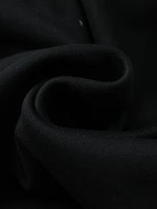 ROMWE MEN 男士蜘蛛圖案休閒日常連帽衫 - 黑色 - 查看 4