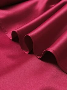 Maweii Plus Size Elegant Princess Style V-Neck Long Sleeve Puff Skirt Cinched Waist Short Women's Dress Fall - Red - View 7