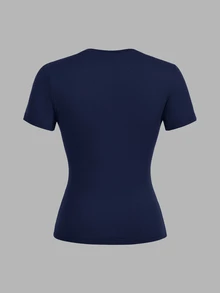 SHEIN EZwear 3件組女款素色圓領短袖休閒T恤 - 彩色 - 查看 9