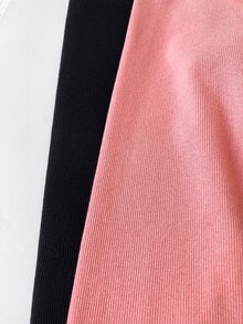 SHEIN 女童 2 件組秋冬保暖內搭褲，簡約休閒風格，適合日常穿著 - 彩色 - 查看 7