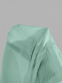 SHEIN EZwear 女款度假風百褶抽繩腰紋理中長裙 - 薄荷綠 - 查看 5