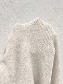 Serisse 落肩撞色蕾絲針織衫 辦公室早午餐秋季休閒優雅款 秋冬優雅正式商務時尚返校穿搭 - 杏色 - 查看 9