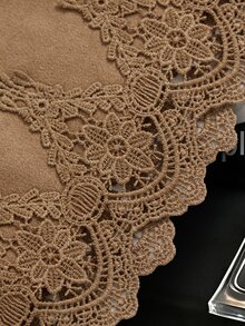 Muvela Women's Brown Suede Lace Skirt - Brown - View 10