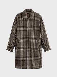 Lornavo Men's High-Quality Wool Blend Store Style - Coffee Brown - View 4