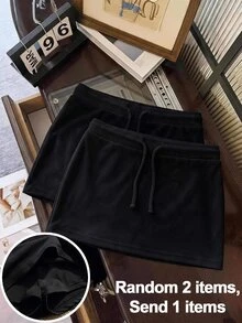 Tween Girls Short White Athletic Skirt - Black - View 2
