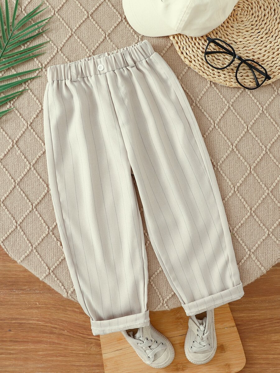 SHEIN Young Boy Solid Color Casual Pants, Suitable For School, Parties, And Various Occasions To Maintain A Fashionable Look Chic For Autumn/Winter - Khaki - View 1