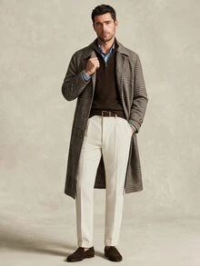 Lornavo Men's High-Quality Wool Blend Store Style - Coffee Brown - View 7