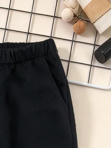 SHEIN Pojkar 3-pack cargojoggingbyxor i svart, grått och flerfärgat, lösa byxor med elastisk midja och flera fickor, för höststil och skoloutfits - Multifärgad - Visa 3