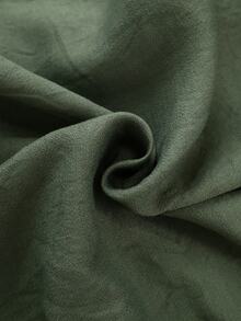 EMERY ROSE Plus Size Cinched Waist V-Neck Long Sleeve Autumn/Winter Daily Versatile Women's Blouse - Green - View 3