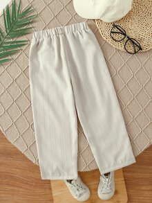 SHEIN Young Boy Solid Color Casual Pants, Suitable For School, Parties, And Various Occasions To Maintain A Fashionable Look Chic For Autumn/Winter - Khaki - View 2