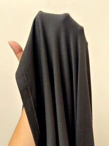 Shapeblank 女款大尺碼黑色長袖修身短洋裝，時尚休閒、彈性保暖舒適，適合日常穿著（春季/秋季），Curve - 黑色 - 查看 11