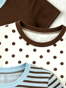 3PCS Teen Girls T-Shirts - Multicolor - View 3