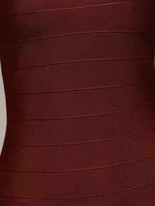 MUSERA Fitted Bandage Scoop Neck Dress Fall Cute Autumn Sexy Night Out Party Going Out Low Lights Witch Gothic Horror Grunge Spooky - Coffee - View 6