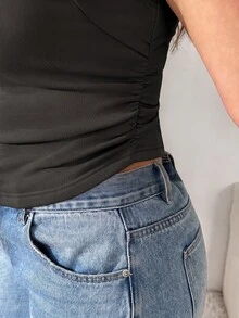 SHEIN Essnce Women's Plus-Size Black Vest Top-Stylish, Casual, Stretchy, Comfortable, And Warm-Suitable For Autumn And Winter Daily Wear.Base Tops,Winter Clothes - Black - View 11