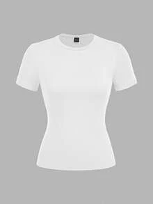 SHEIN EZwear 3件組女款素色圓領短袖休閒T恤 - 彩色 - 查看 6