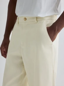 Merionis Men's Solid Color Casual Versatile Daily Wear Long Pants - Apricot - View 4