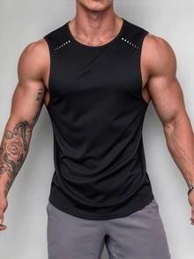 Gym Rark 男士素色休閒百搭日常旅行運動T恤 - 黑色 - 查看 3