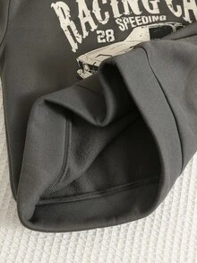 SHEIN 2件組兒童青少年男孩秋冬休閒運動衫與長褲套裝，運動衫套裝，男孩套裝，秋冬套裝，運動套裝，賽車套裝，棋盤格套裝 - 彩色 - 查看 9