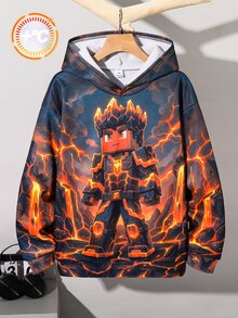 SHEIN 青少年男孩卡通印花休閒日常運動衫 - 彩色 - 查看 5