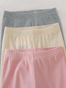 SHEIN 3件裝女童緊身褲 - 彩色 - 查看 4