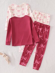 SHEIN 4PCS Young Girls Pajamas - Multicolor - View 3