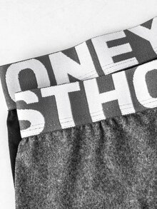 Manfinity Underwear&Sleepwear Basics Men's Letter Waistband Casual Boxer Briefs 5-Pack - Multicolor - View 5