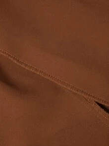 SHEIN MOD 女款優雅法式蝴蝶結裝飾背心外套，棕色，適合早餐、日常、約會，秋季/冬季時尚無袖 - 鏽棕色 - 查看 5