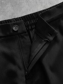 EASEVO Men's Plus Size Button Pocket Business Suit Pants - Black - View 5