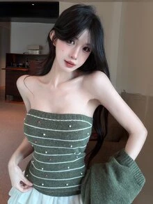 DAZY 2PCS Women Sweater Co-Ords - Dark Green - View 6