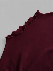 SHEIN EZwear 女款素色小立領長袖休閒T恤（2件組） - 彩色 - 查看 4